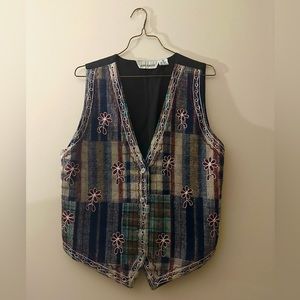 vintage wool vest with buckle | jane ashley | size small